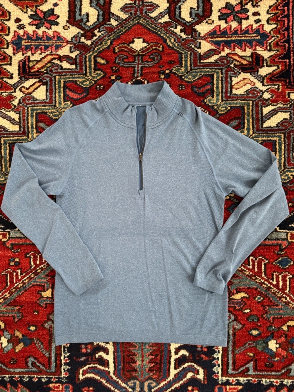 Lululemon Men’s Metal Vent Tech Quarter Zip Blue Medium